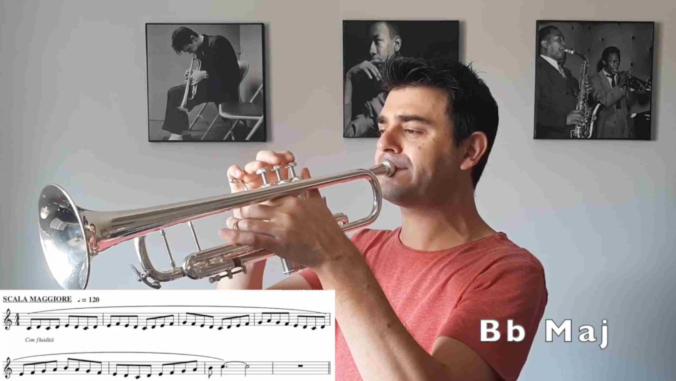 Cataldo Barreca suona scale musicali per la tromba